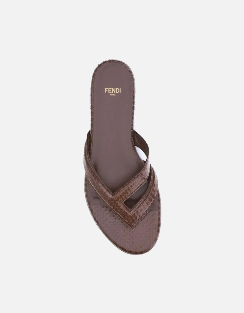 Ayers Leather Flip-Flop Sandals Women - Brown