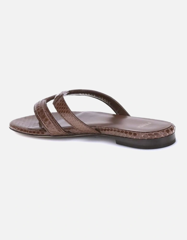 Ayers Leather Flip-Flop Sandals Women - Brown