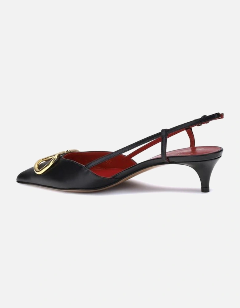 Decollete Slingback Pumps with Kitten Heel Women - Black