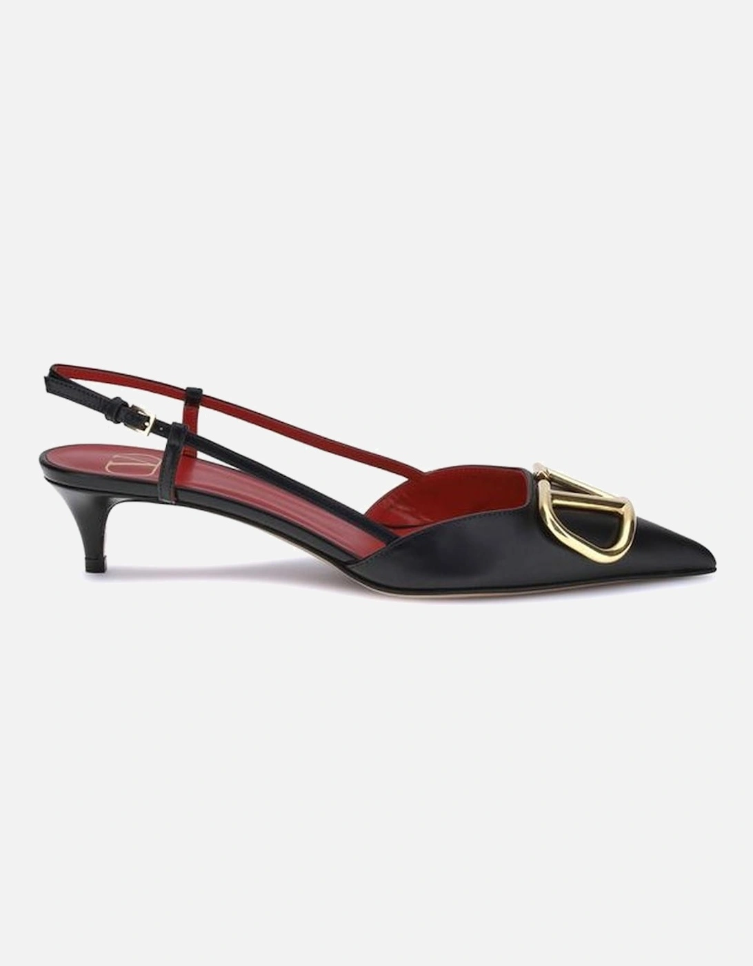 Decollete Slingback Pumps with Kitten Heel Women - Black, 5 of 4
