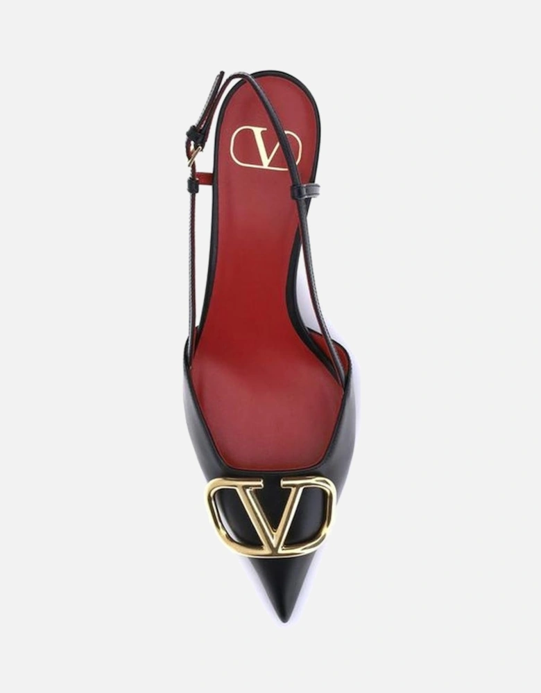 Decollete Slingback Pumps with Kitten Heel Women - Black
