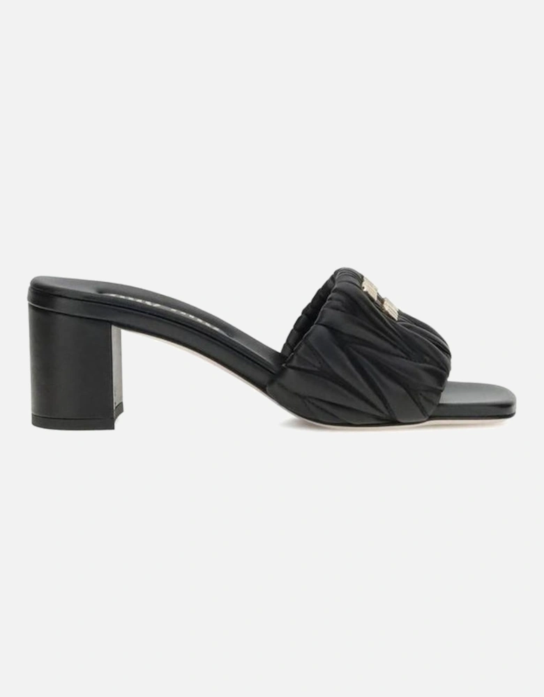 Lambskin Sandals with Squared Toe and Padded Straps Women - Black