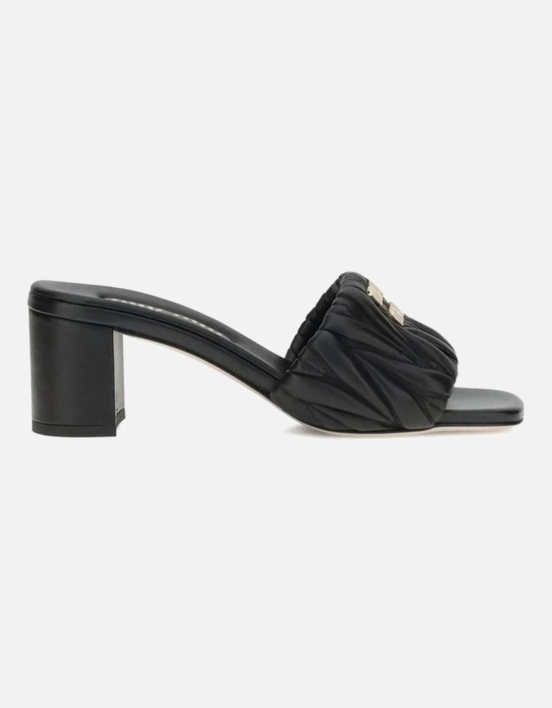 Lambskin Sandals with Squared Toe and Padded Straps Women - Black, 5 of 4