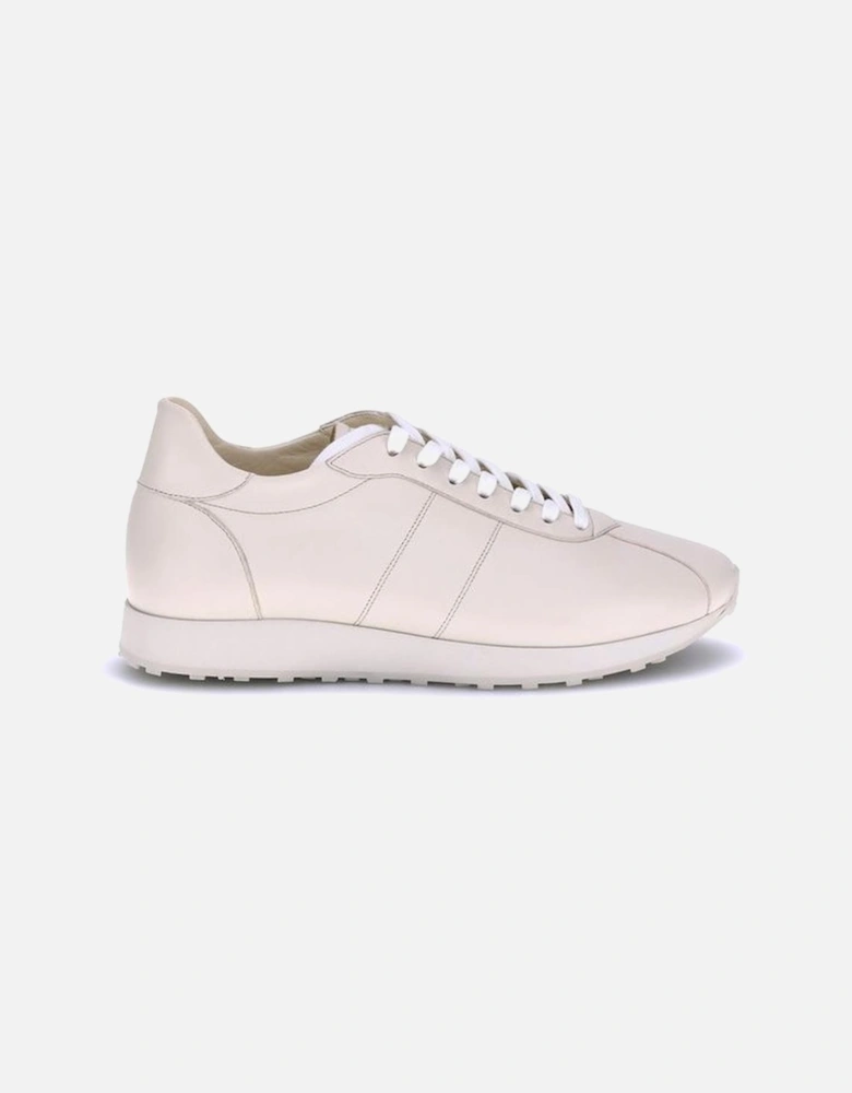 Minimalist Nappa Leather Lace-Up Sneakers Women - Cream
