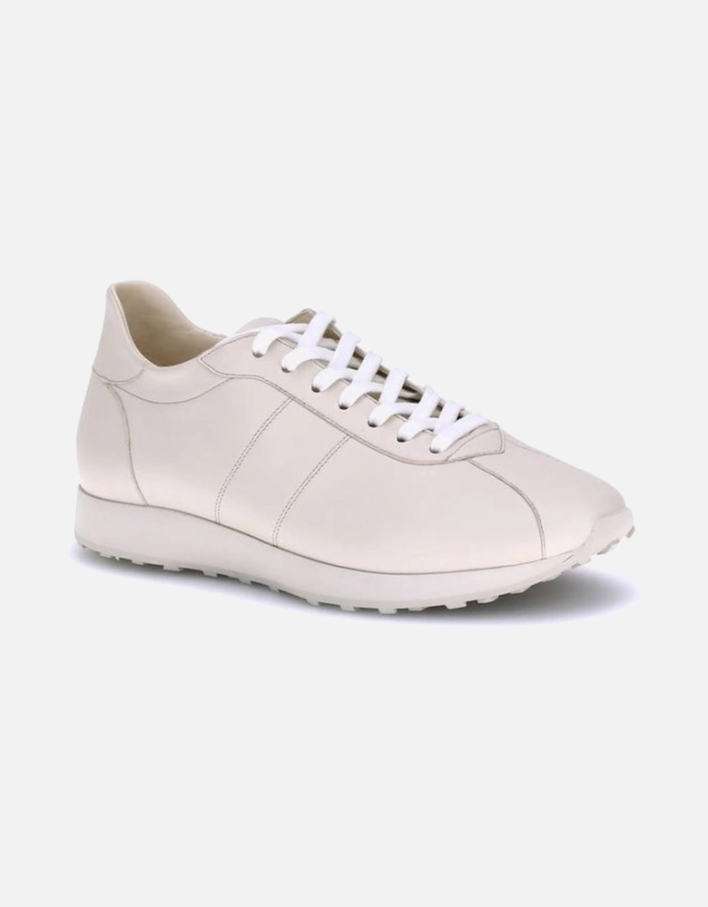 Minimalist Nappa Leather Lace-Up Sneakers Women - Cream