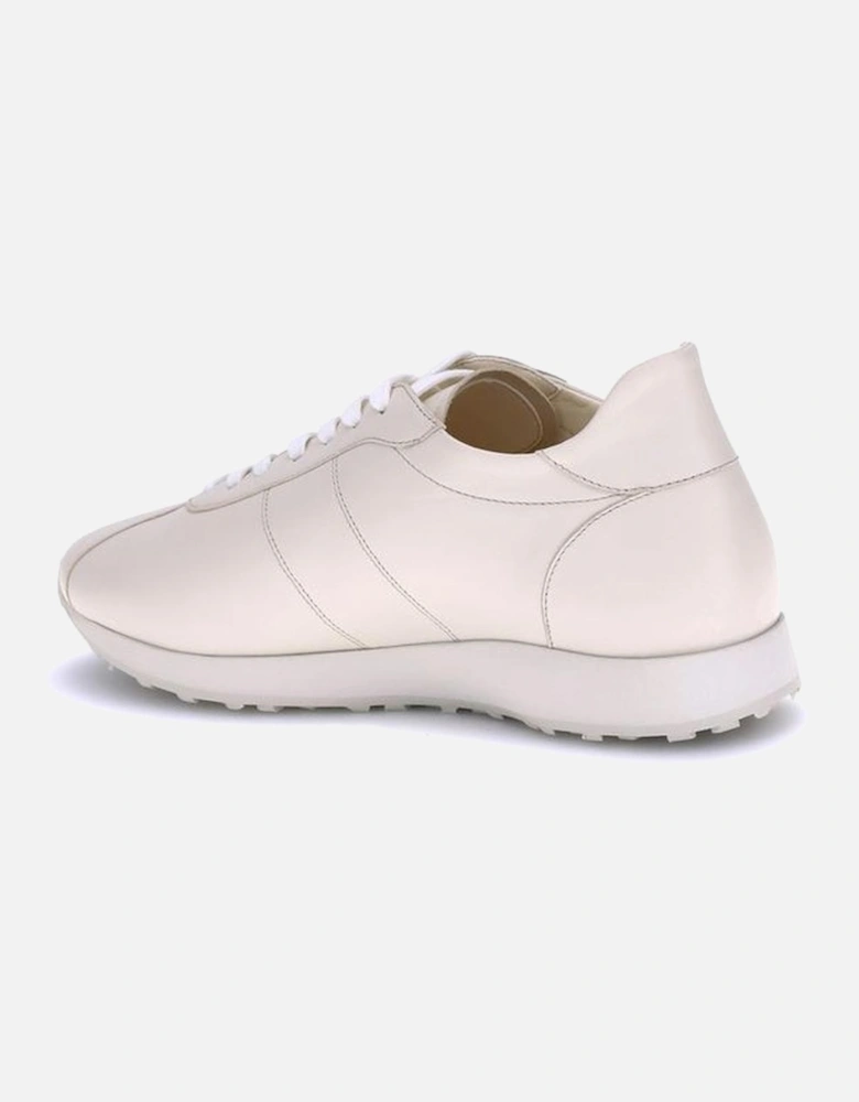 Minimalist Nappa Leather Lace-Up Sneakers Women - Cream