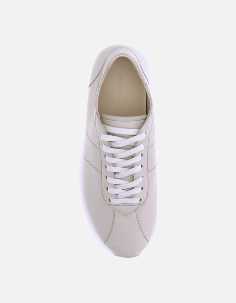 Minimalist Nappa Leather Lace-Up Sneakers Women - Cream