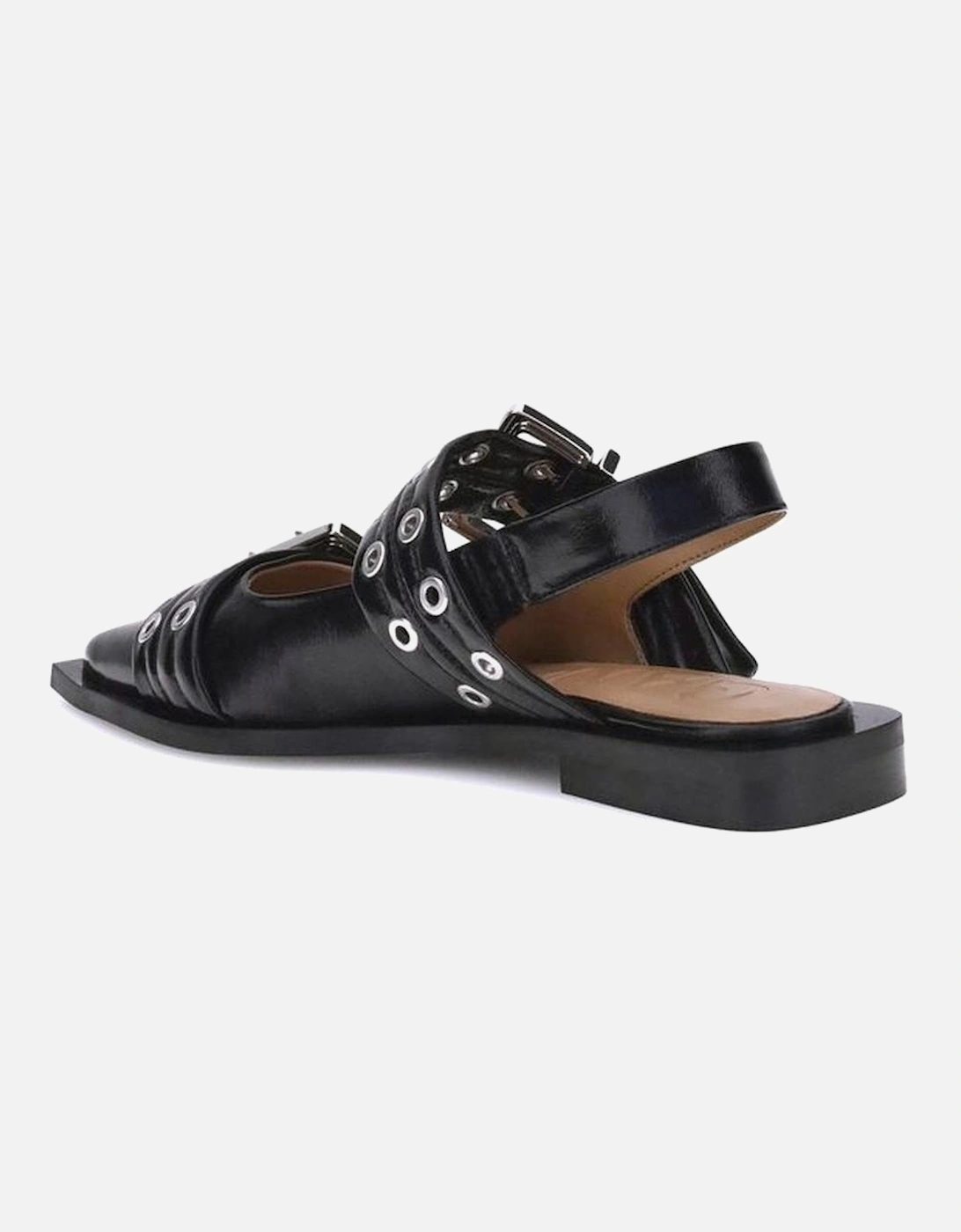 Pointed Toe Ballerinas with Straps and Block Heels Women - Black Shoes