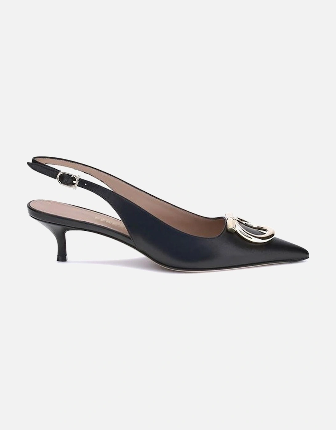 Gancini Slingback Pumps with Gold Finish Women - Black, 5 of 4
