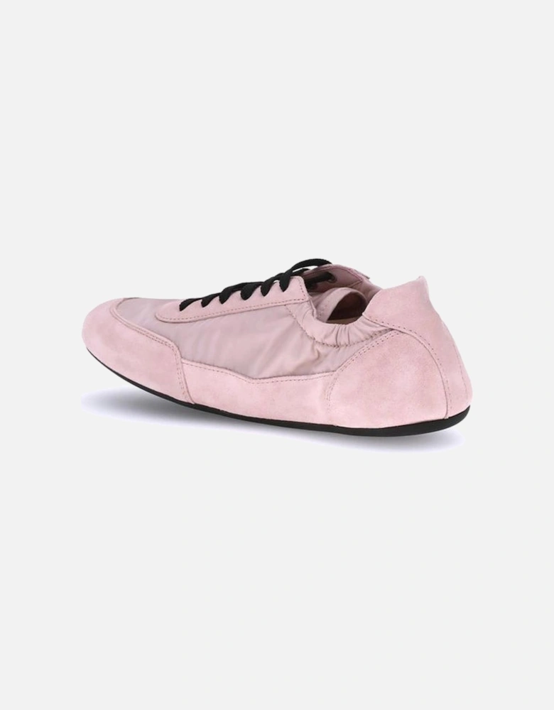 Suede Detail Lace-Up Sneakers with Rubber Sole Women - Multicolor