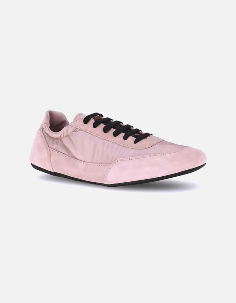 Suede Detail Lace-Up Sneakers with Rubber Sole Women - Multicolor