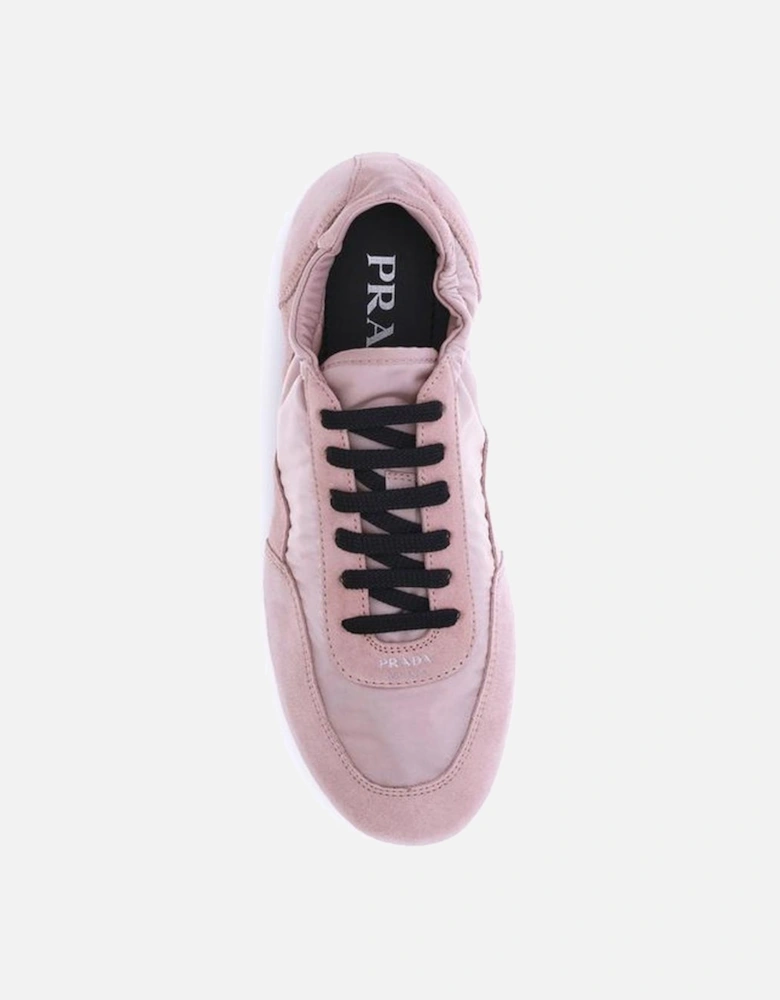 Suede Detail Lace-Up Sneakers with Rubber Sole Women - Multicolor