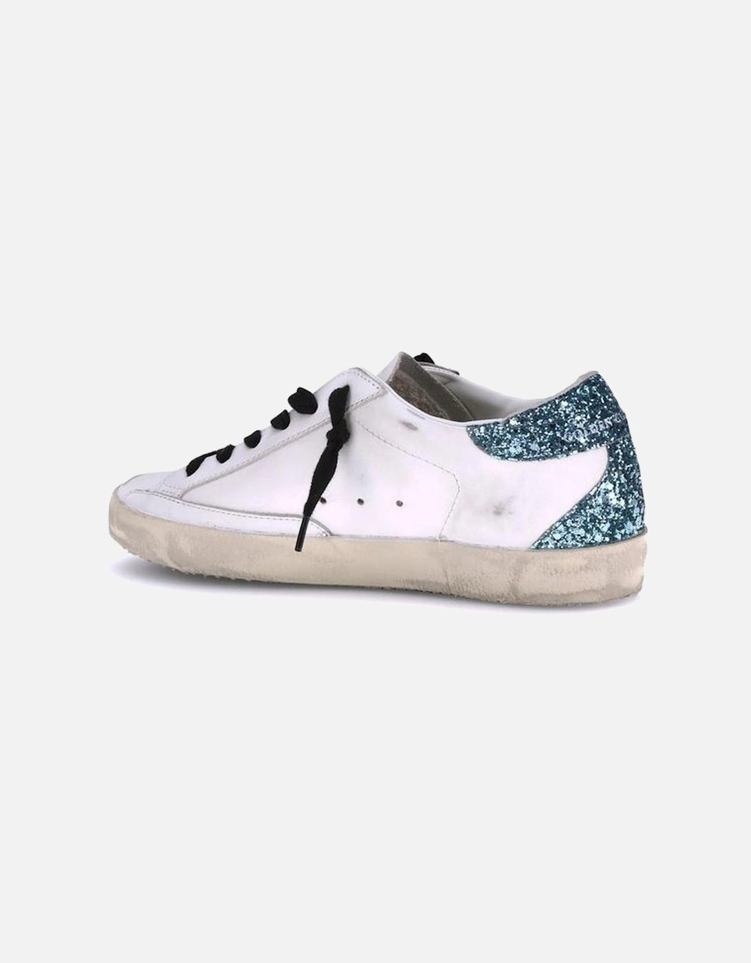 Leather Super Star Sneakers with Iconic Star Detailing Women - White