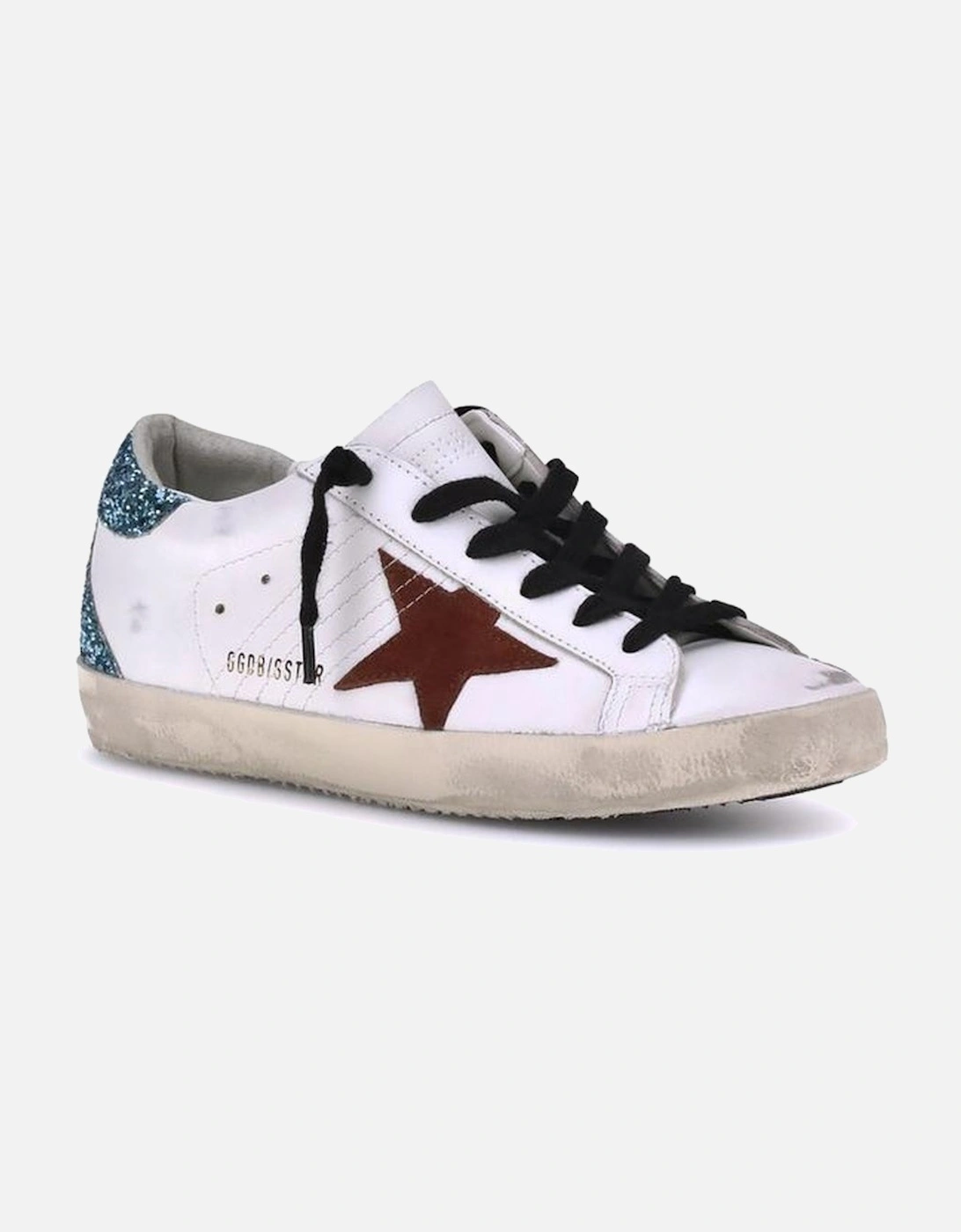 Leather Super Star Sneakers with Iconic Star Detailing Women - White