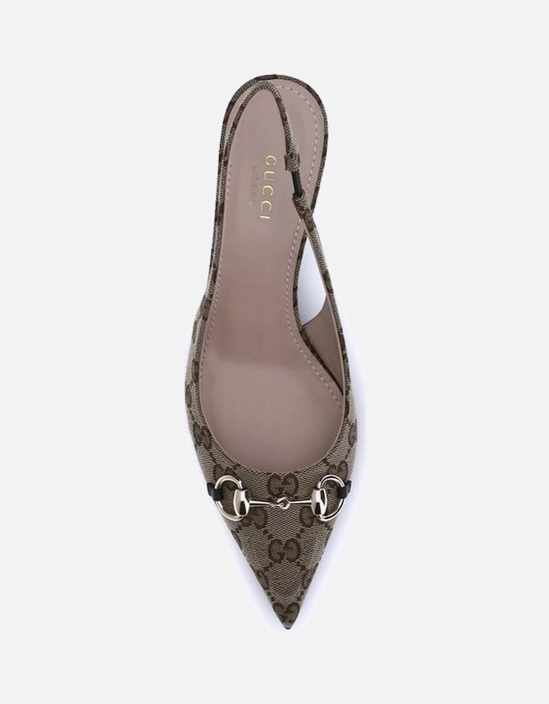 Slingback Pumps with Pointed Silhouette and Low Heel Women - Beige