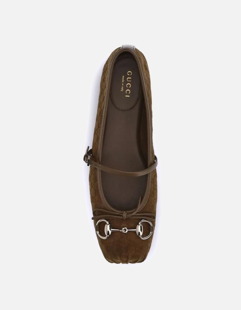 Morsetto Satin Ballerina Flats with Horsebit Women - Brown Shoes