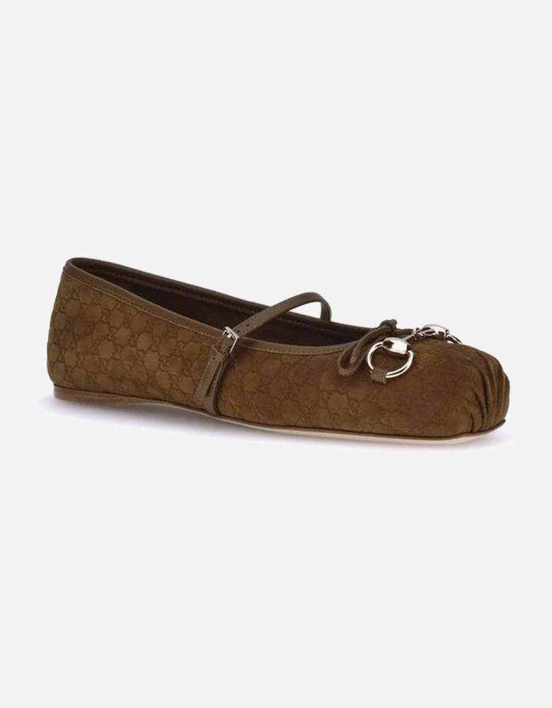 Morsetto Satin Ballerina Flats with Horsebit Women - Brown Shoes