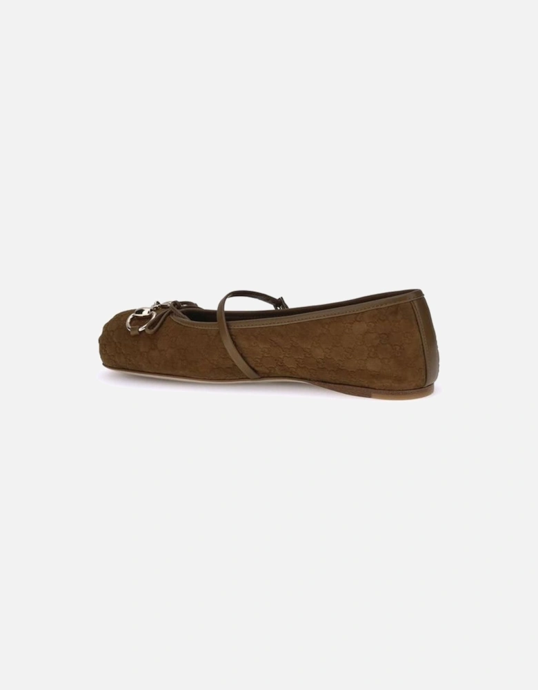 Morsetto Satin Ballerina Flats with Horsebit Women - Brown Shoes