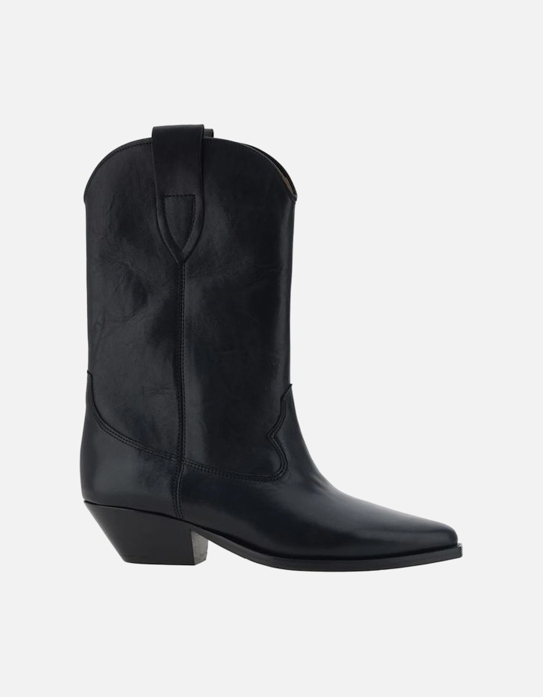 Leather Duerto Ankle Boots with Texan Pattern Women - Black, 4 of 3