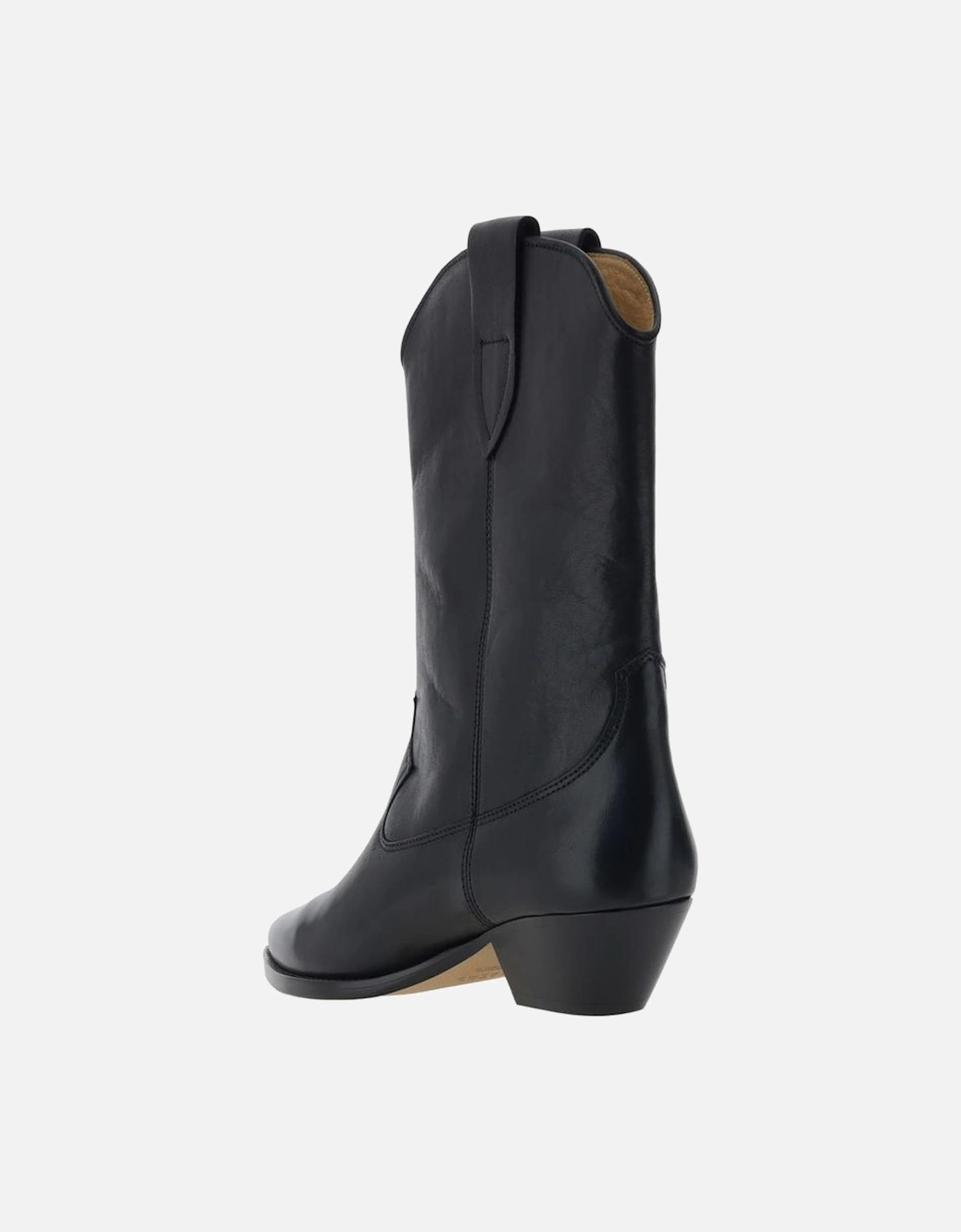 Leather Duerto Ankle Boots with Texan Pattern Women - Black