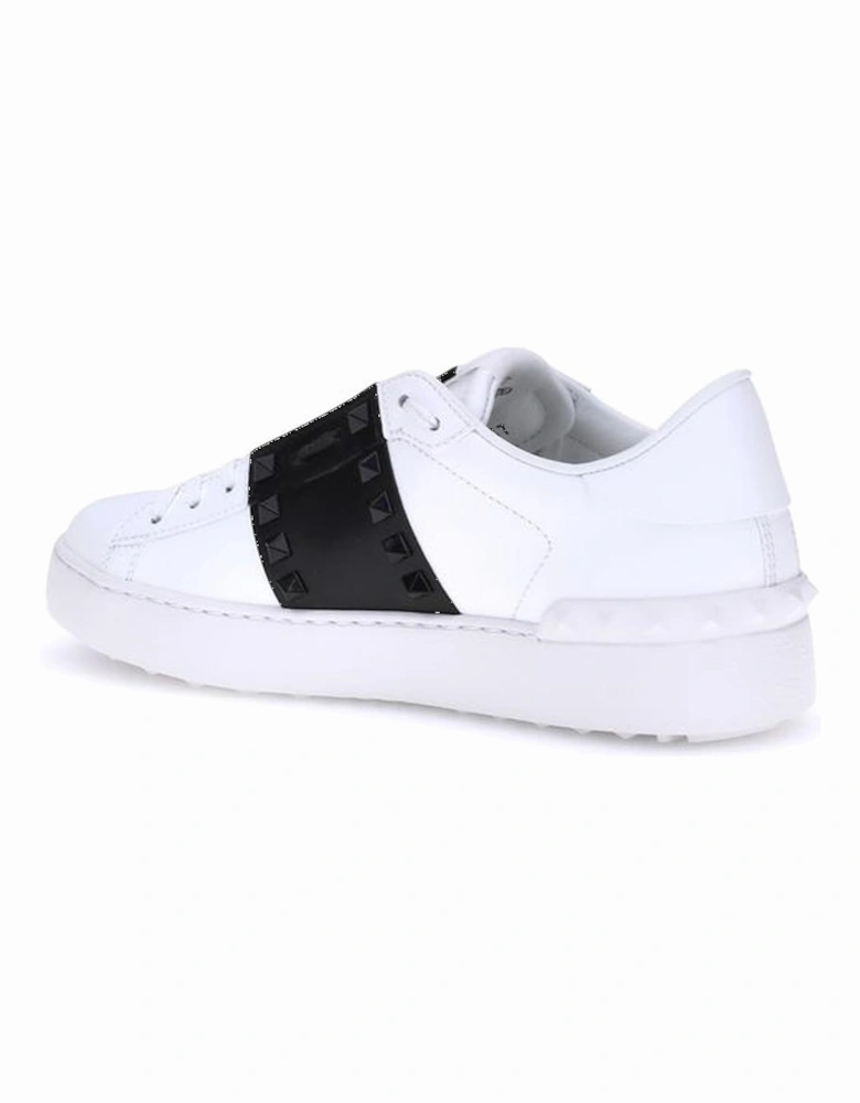 Rockstud Untitled Calfskin Sneakers with Platinum-Finish Studs Women -