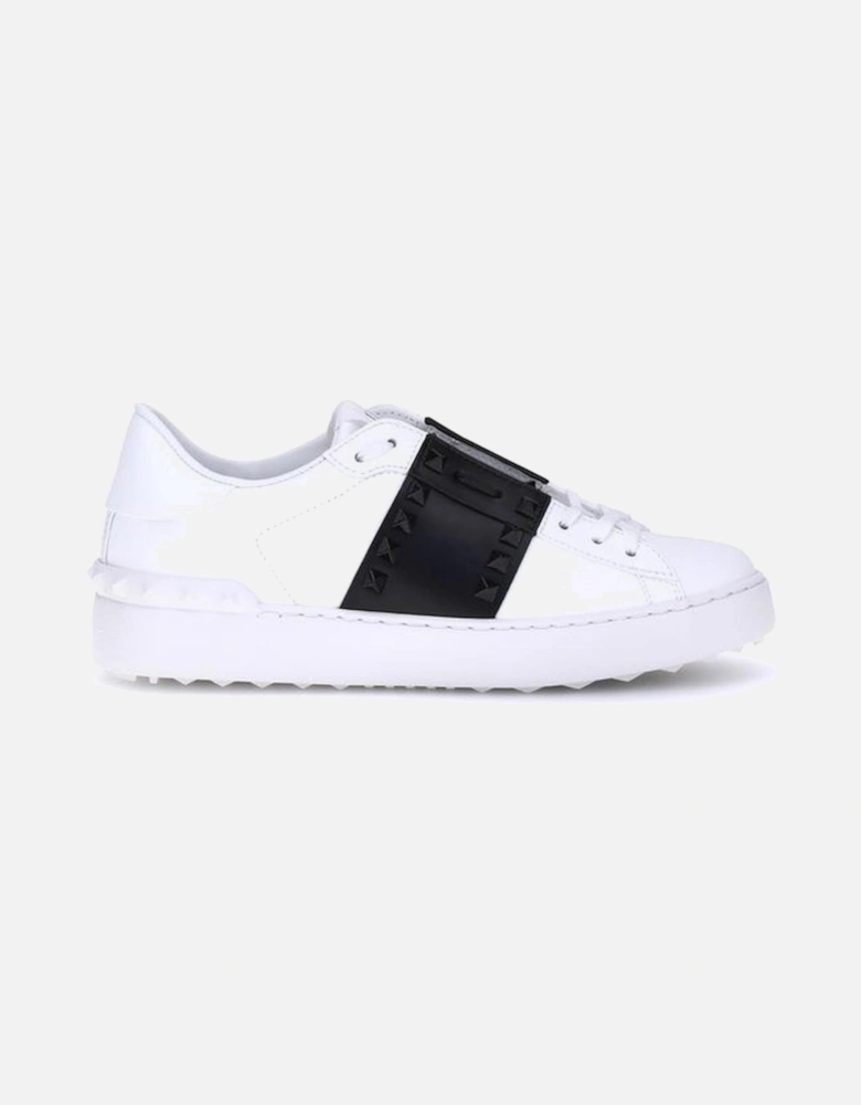 Rockstud Untitled Calfskin Sneakers with Platinum-Finish Studs Women -