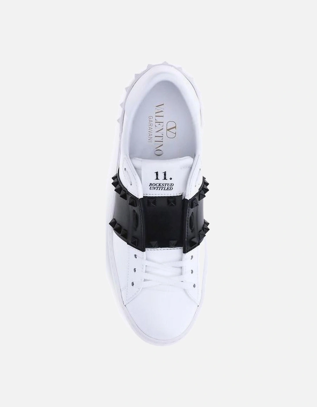 Rockstud Untitled Calfskin Sneakers with Platinum-Finish Studs Women -