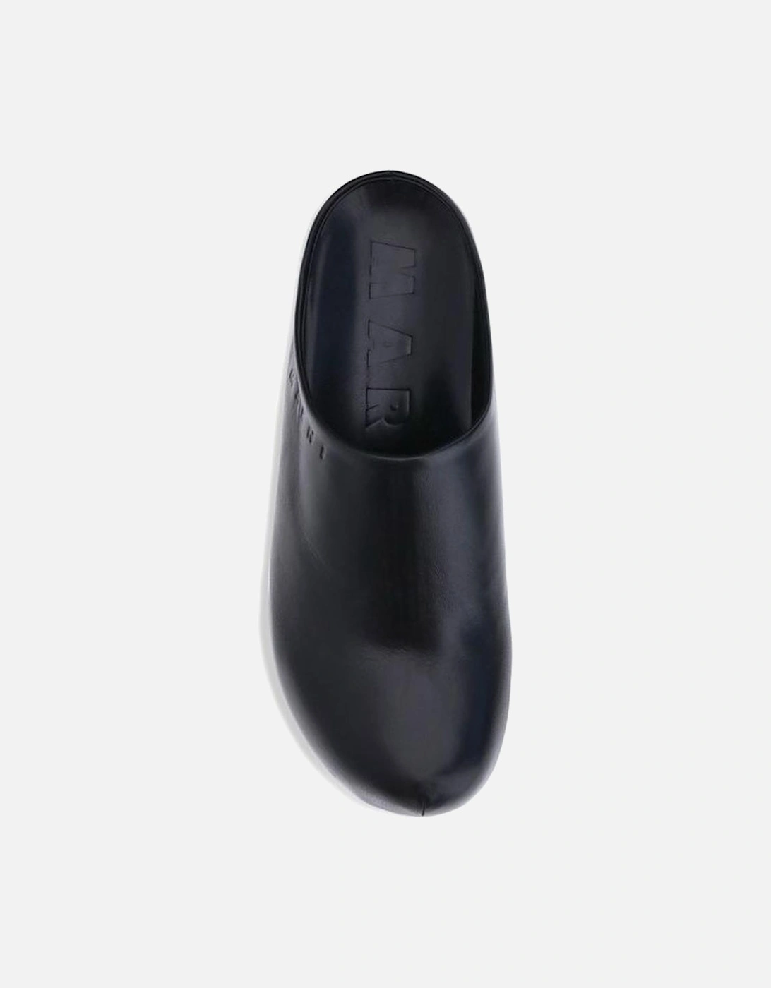 Leather Platform Wedge Slip-On Sabots Women - Black Sandals