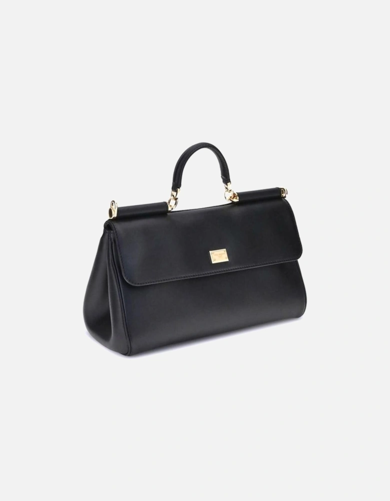 My Sicily Leather Handbag with Top Handle Women - Black Shoulder Bags