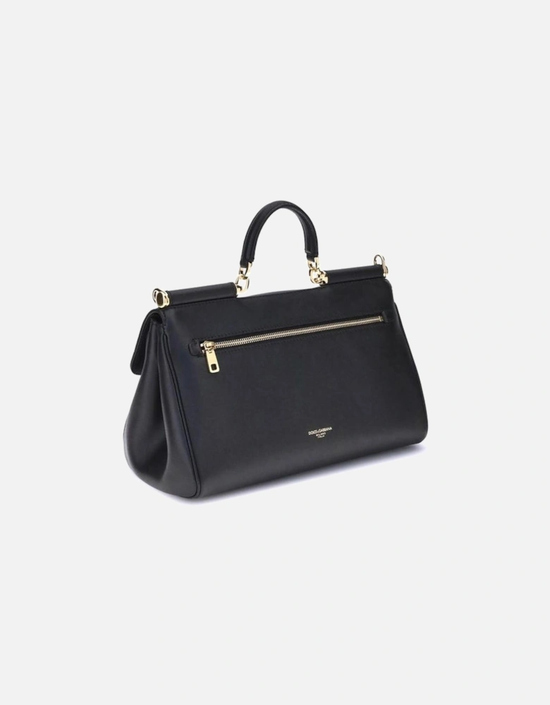 My Sicily Leather Handbag with Top Handle Women - Black Shoulder Bags