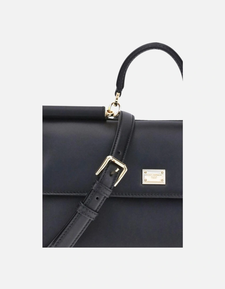 My Sicily Leather Handbag with Top Handle Women - Black Shoulder Bags