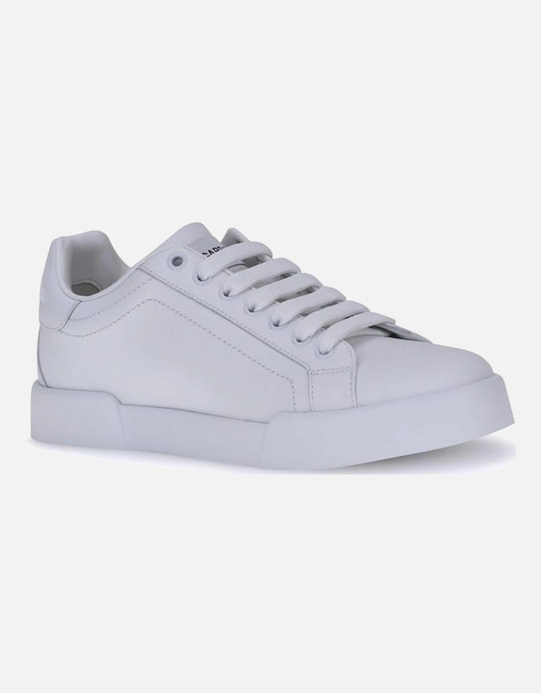 Leather Lace-Up Flat Sole Sneakers Women - White