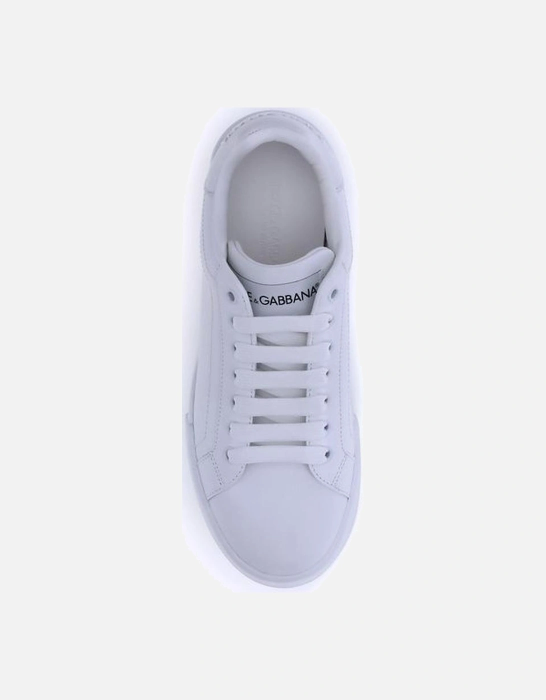 Leather Lace-Up Flat Sole Sneakers Women - White