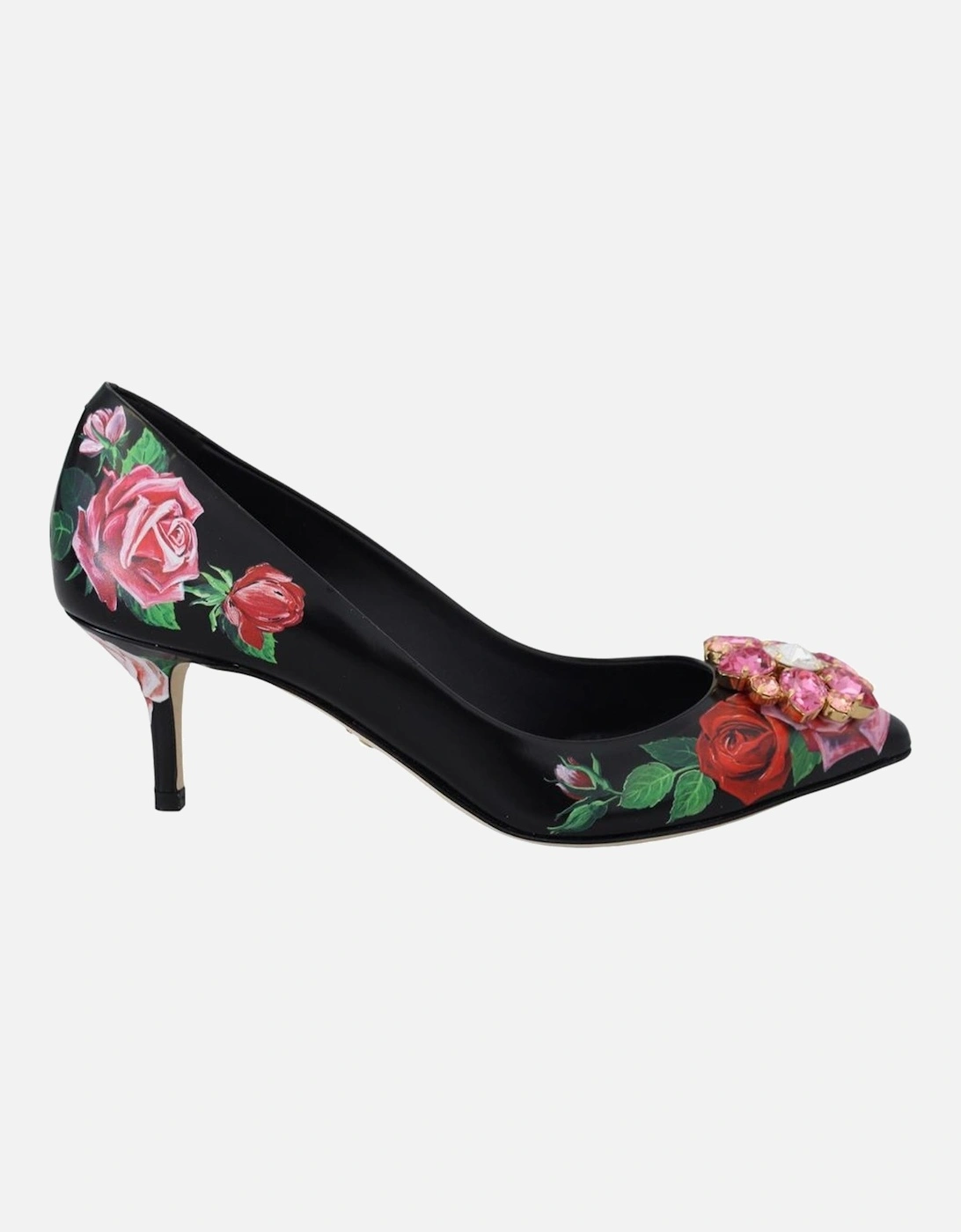 Rose Print Floral Pumps Women - Black, 3 of 2