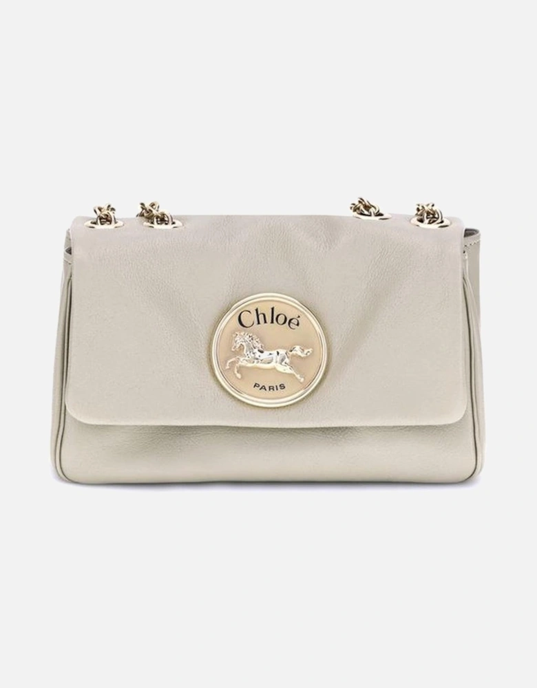 Heritage Grained Leather Shoulder Bag Women - Beige