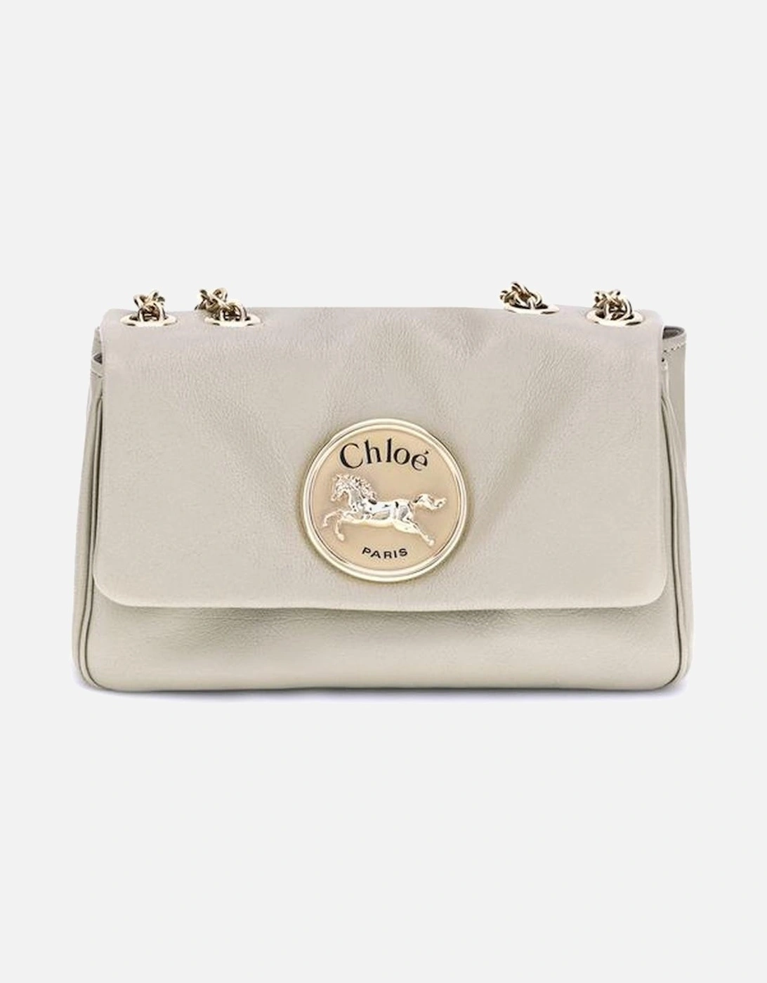 Heritage Grained Leather Shoulder Bag Women - Beige, 5 of 4