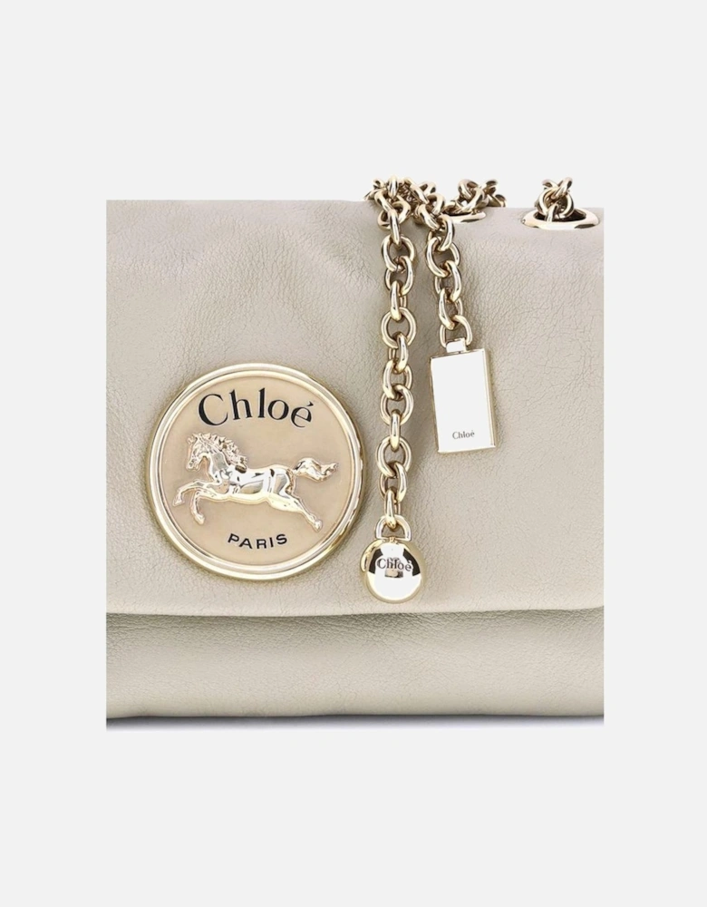 Heritage Grained Leather Shoulder Bag Women - Beige
