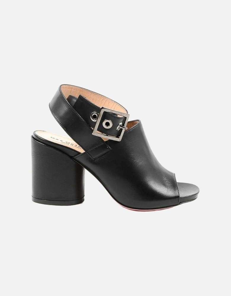 Elegant High-Heel Leather Sandals Women - Black