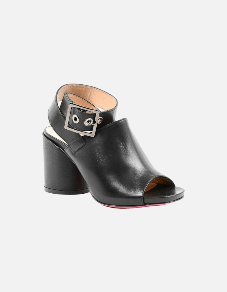 Elegant High-Heel Leather Sandals Women - Black