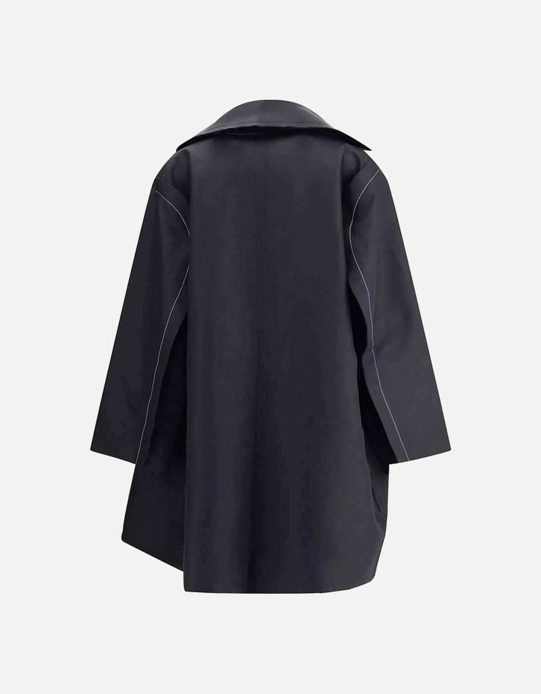Oversized Jacket with Wide Lapel and Patch Pockets Women - Black