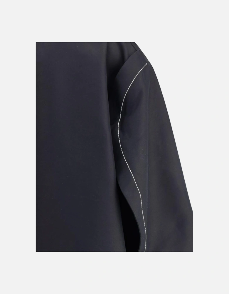 Oversized Jacket with Wide Lapel and Patch Pockets Women - Black