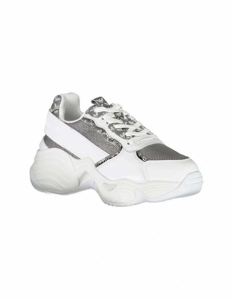 Printed Sports Shoes with Contrasting Details and Logo Women - White