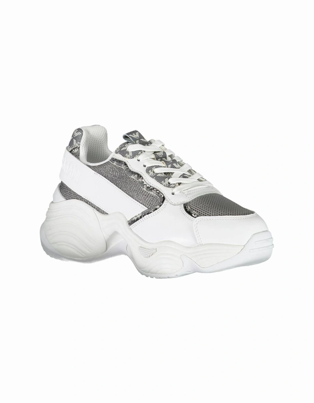 Printed Sports Shoes with Contrasting Details and Logo Women - White