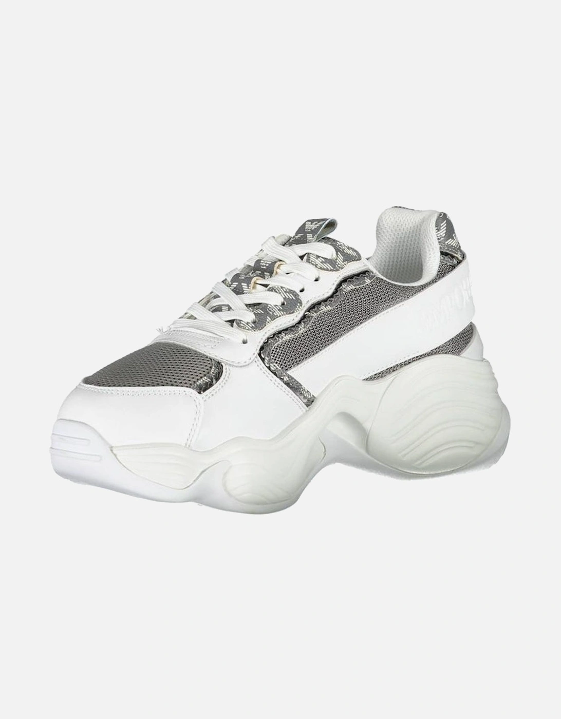 Printed Sports Shoes with Contrasting Details and Logo Women - White