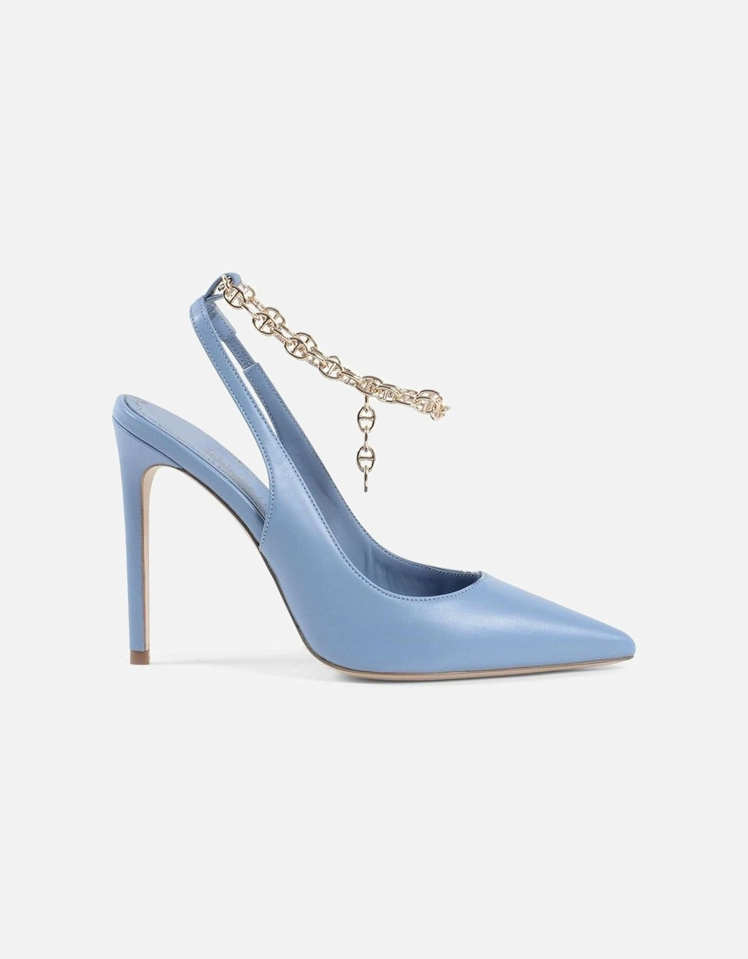 Chain Detail Pointed Toe Slingback Pump Women - Blue, 3 of 2