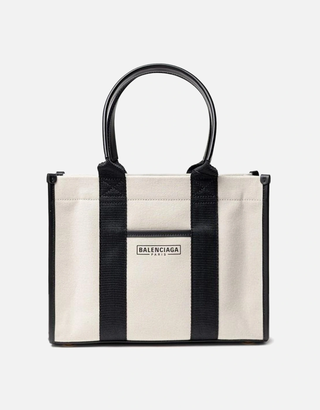 Hardware Tote Handbag with Leather Handles Women - Beige Sweaters, 7 of 6