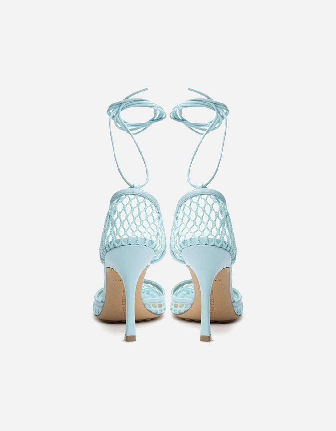 Stretch Mesh Square Toe Lace-Up Sandals Women - Blue