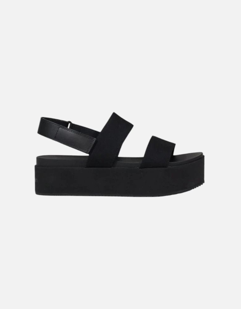 Fabric Upper Sandals with Buckle Fastening Women - Black