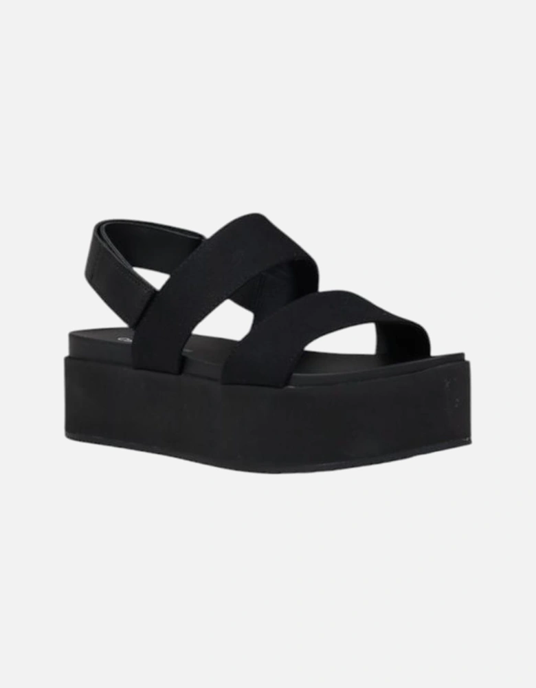 Fabric Upper Sandals with Buckle Fastening Women - Black