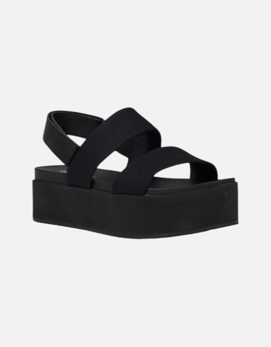 Fabric Upper Sandals with Buckle Fastening Women - Black